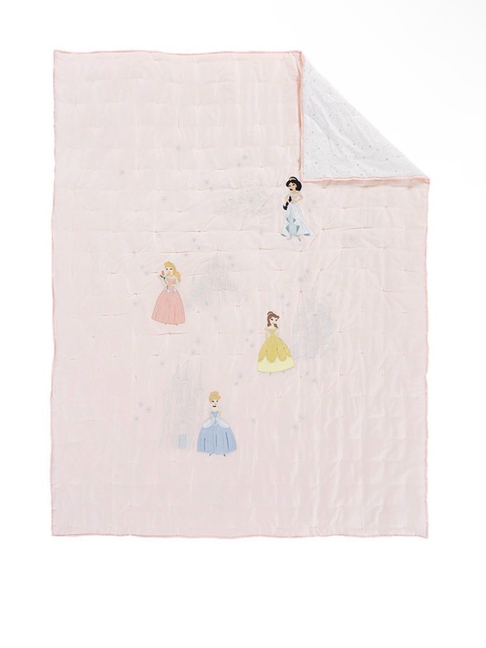Pottery Barn Kids Pink Disney Princess Castles Quilt 100% cotton